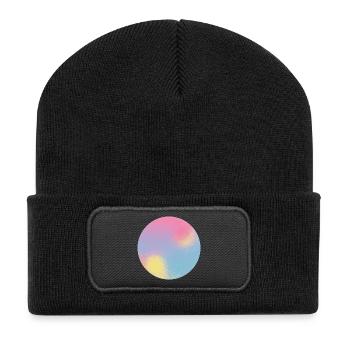 Test d’aura Sphère dégradée pastel - Beanie recyclé à patch - noir - Devant