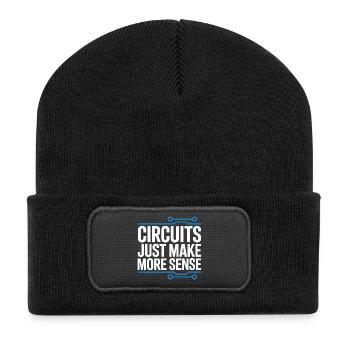 Schaltkreise Machen Technik Sinnvoller - Recycelte Patch Beanie - Schwarz - Vorne