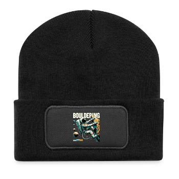 Astronaut Bouldering – Climbing in Space Design - Recycled Patch Beanie - black - Front