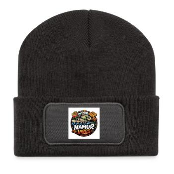 Namur Streetwear Culture Logo – Belgium Urban - Recycelte Patch Beanie - Dunkelgrau - Vorne