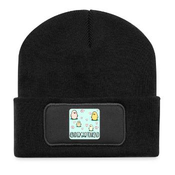 Kindergartenkind Küken Kleinkinder - Recycelte Patch Beanie - Schwarz - Vorne