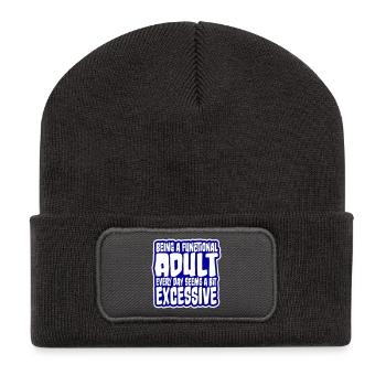 Being A Functional Adult Every Day Seems Excessive - Recycelte Patch Beanie - Dunkelgrau - Vorne