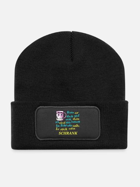 Alle Tassen im Schrank Funny Spruch - Recycelte Patch Beanie - Schwarz