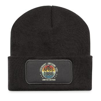 Limitierte Ausgabe April 1986 – Vintage-Design 1986 - Recycelte Patch Beanie - Dunkelgrau - Vorne