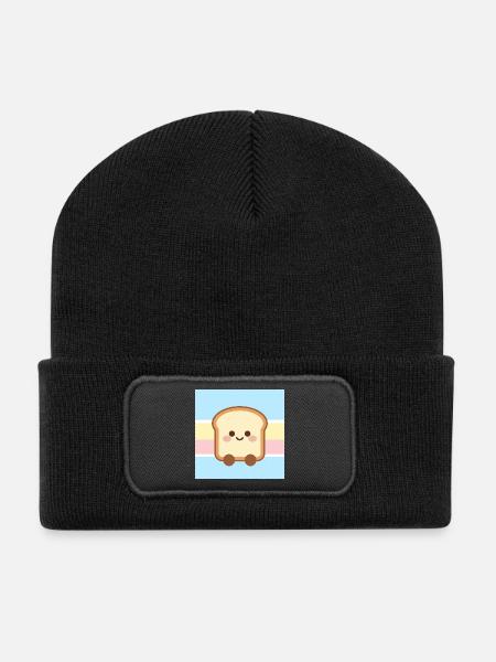 Chemise dessinée en forme de sandwich mignon – Streetwear pastel - Beanie recyclé à patch - noir