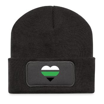 Drapeau de la fierté Cœur · Neutrois - Beanie recyclé à patch - charbon - Devant