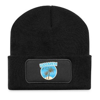 Logo de Palm Beach des îles Canaries - Beanie recyclé à patch - noir - Devant