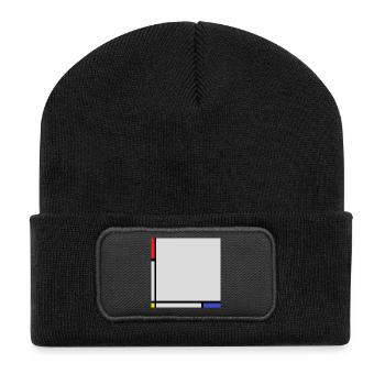 Composition dans le style de Mondrian. - Beanie recyclé à patch - noir - Devant