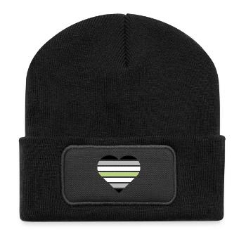 Drapeau de la fierté Cœur · Agenre - Beanie recyclé à patch - noir - Devant