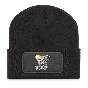 Buy the dip! - Recycled Patch Beanie - dark grey - Front