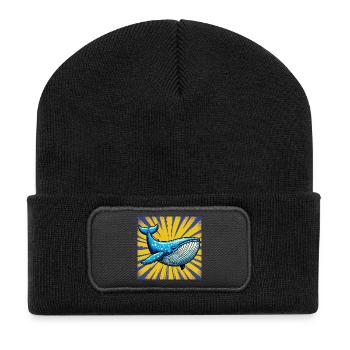 whale - Recycled Patch Beanie - black - Front