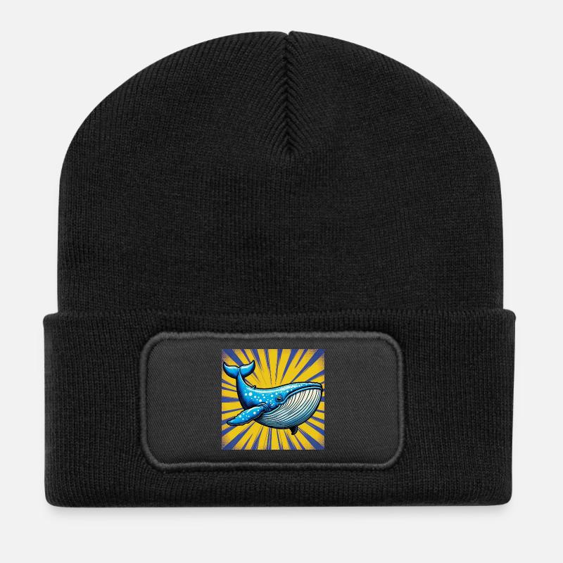 whale - Recycled Patch Beanie - black