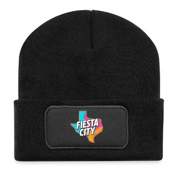 Fiesta City Neon Texas - Recycelte Patch Beanie - Schwarz - Vorne