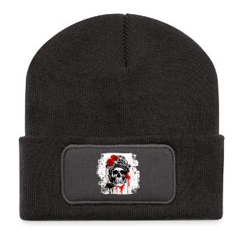 Rose Skull with Headphones - Recycled Patch Beanie - dark grey - Front