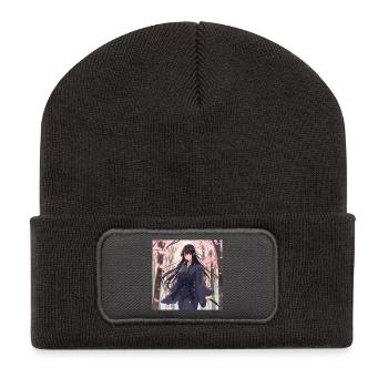 Sakura Schatten Samurai - Recycelte Patch Beanie - Dunkelgrau - Vorne