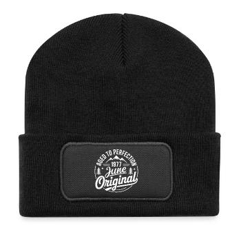 Juni 1977 – Legende der Gipfel und Berge - Recycelte Patch Beanie - Schwarz - Vorne