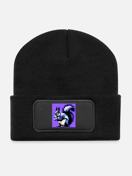écureuil - Beanie recyclé à patch - noir