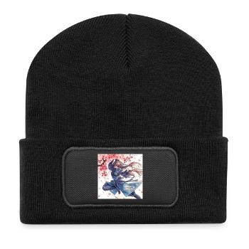 Ninja Fleur de Cerisier dans l’Attaque Éclair - Beanie recyclé à patch - noir - Devant