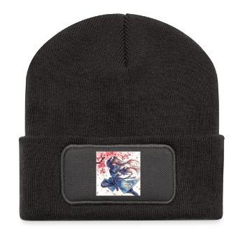 Cherry Blossom Ninja in Lightning Attack - Recycled Patch Beanie - dark grey - Front