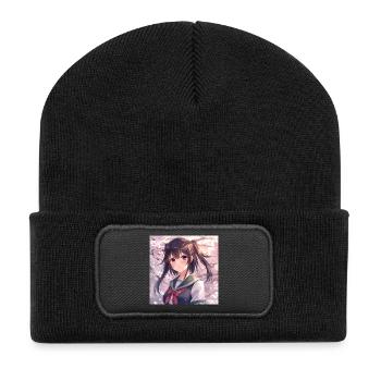 Uniforme scolaire Cherry Blossom - Beanie recyclé à patch - noir - Devant