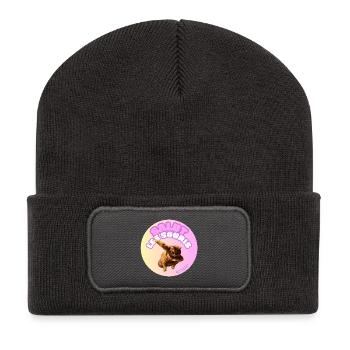 Salut les souris #loulou - Beanie recyclé à patch - charbon - Devant