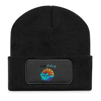Sunrise Teal Fish at Dawn - Recycled Patch Beanie - black - Front