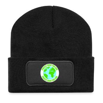 Protect What You Love Nature Protection Statement Logo - Recycled Patch Beanie - black - Front