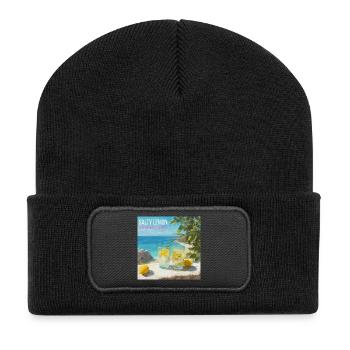 Salty Lemon Strandzauber 87 - Recycelte Patch Beanie - Schwarz - Vorne