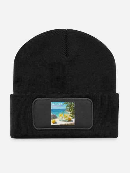 Salty Lemon Strandzauber 87 - Recycelte Patch Beanie - Schwarz