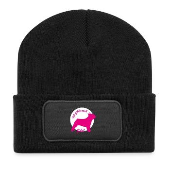 Carlin, cercle de chiens, humour, vie de bureau, amour animal - Beanie recyclé à patch - noir - Devant