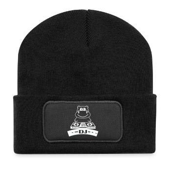 hippo_dj- - Beanie recyclé à patch - noir - Devant