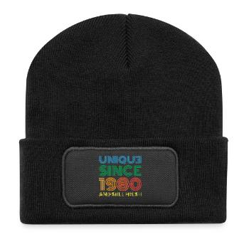Vintage 1980 - Recycled Patch Beanie - black - Front