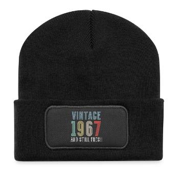 Vintage 1967 - Recycelte Patch Beanie - Schwarz - Vorne