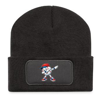 Dabbing Baseball - Recycelte Patch Beanie - Dunkelgrau - Vorne