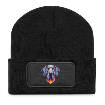 Deutsche Dogge - Recycelte Patch Beanie - Schwarz - Vorne