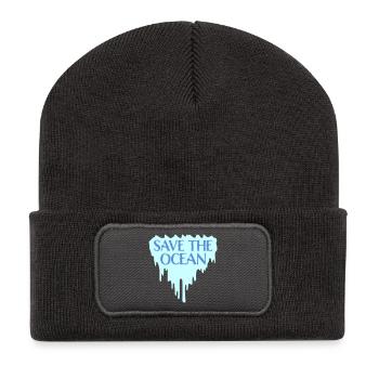 Save The Ocean Ozean Aktivismus Umwelt Statement - Recycelte Patch Beanie - Dunkelgrau - Vorne