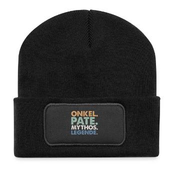 Onkel Patr Mythos & Legende T-Shirt  Lustiges Gift - Recycelte Patch Beanie - Schwarz - Vorne