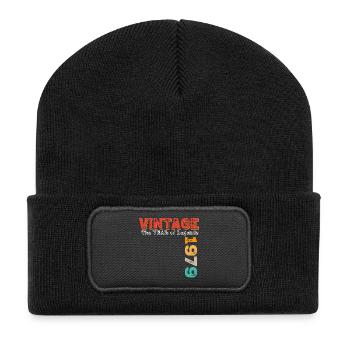 Vintage 1979 - Recycelte Patch Beanie - Schwarz - Vorne
