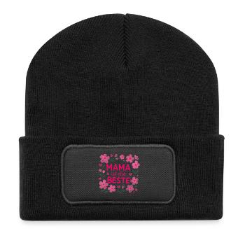 Maman est la meilleure - Beanie recyclé à patch - noir - Devant