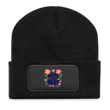 MAMAN EST LA MEILLEURE - Beanie recyclé à patch - noir - Devant