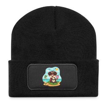 Scarabée de rivage avec glace et lunettes de soleil - Beanie recyclé à patch - noir - Devant