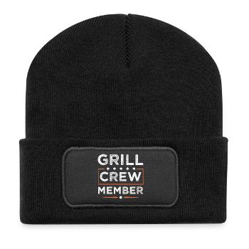 Grill Crew - Recycelte Patch Beanie - Schwarz - Vorne