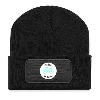 Rad Fahrrad coole Quotes Sprüche radeln teuer Fan - Recycelte Patch Beanie - Schwarz - Vorne