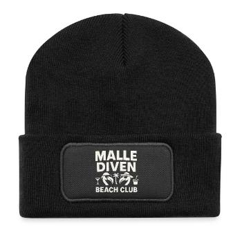 Malle Diven Beach Club Flamingo Mallorca Party - Recycelte Patch Beanie - Schwarz - Vorne