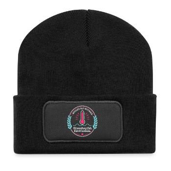 Hitzewallung Club — Mitglied seit Mittwoch - Recycelte Patch Beanie - Schwarz - Vorne