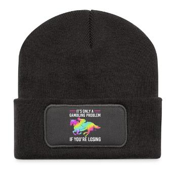 Courses de chevaux - Beanie recyclé à patch - charbon - Devant