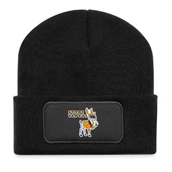 helsinki finland luxury reindeer cloudberry island - Recycled Patch Beanie - black - Front