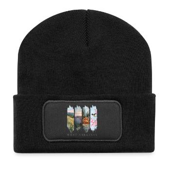West Virginia Travel – Wild & Wonderful Hills - Recycled Patch Beanie - black - Front