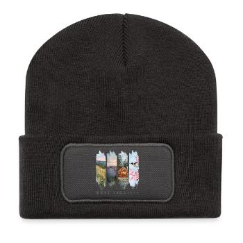 West Virginia Travel – Wild & Wonderful Hills - Recycelte Patch Beanie - Dunkelgrau - Vorne