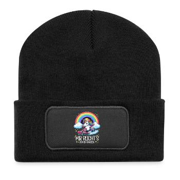 Skate Einhorn - Recycelte Patch Beanie - Schwarz - Vorne